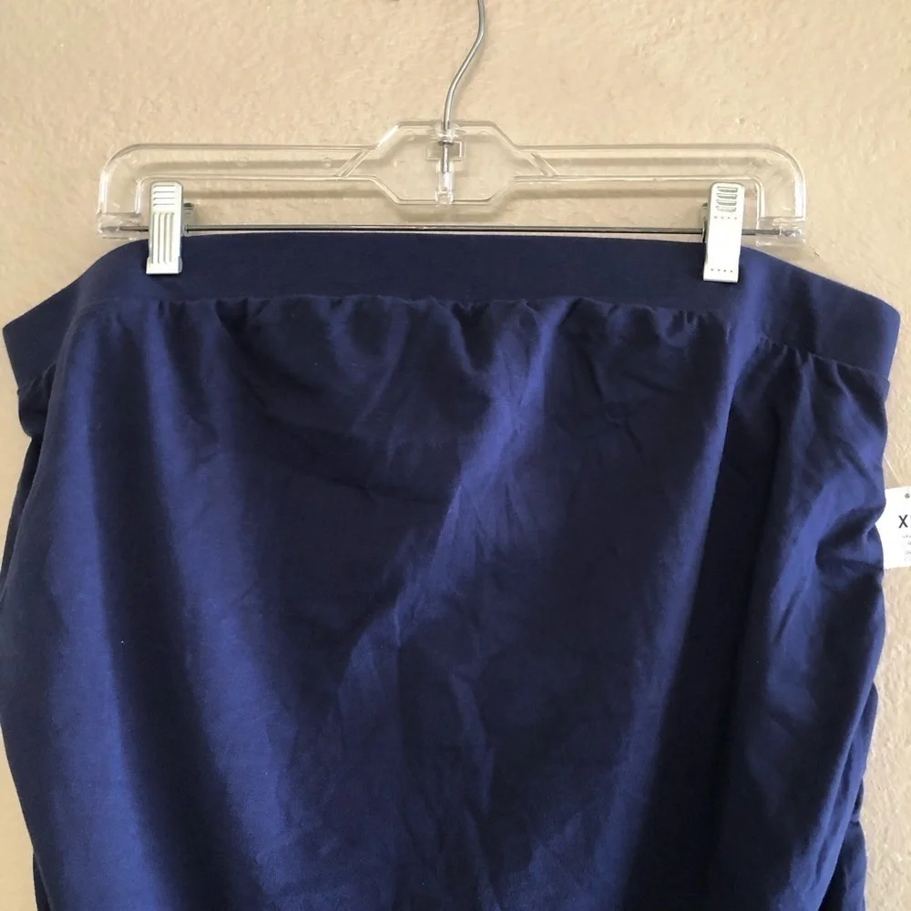 Ingrid + Isabel Navy Blue Side Ruched Maternity Knit Skirt Size XL